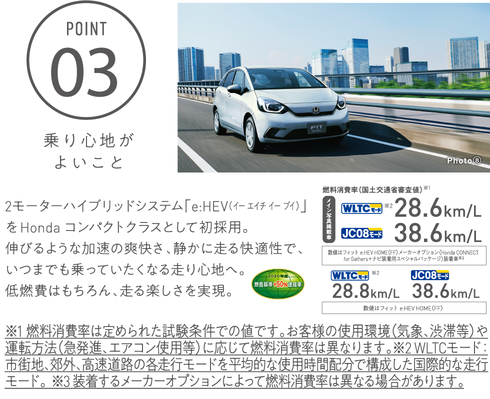 乗り心地がよいこと