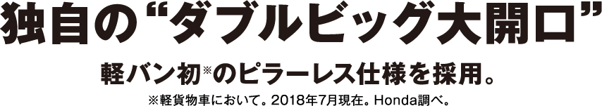 独自の“ダブルビッグ大開口”