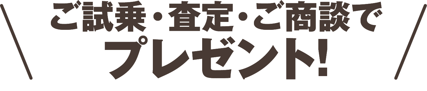 ご試乗・査定・ご商談でプレゼント！