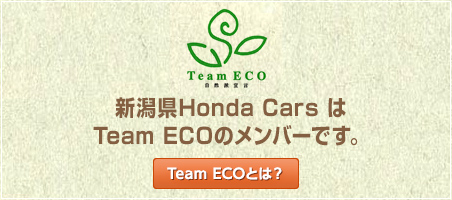 新潟県Honda Cars はTeam ECOのメンバーです。