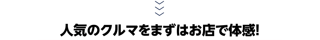 人気のクルマをまずはお店で体感!